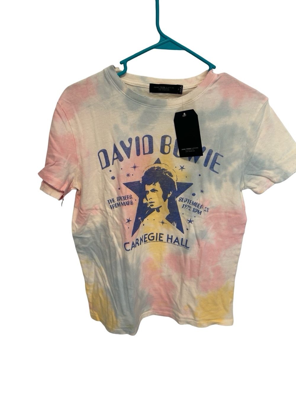Junk Food Clothing Pastel Tie-Dye David Bowie Carnegie Hall Tee XS